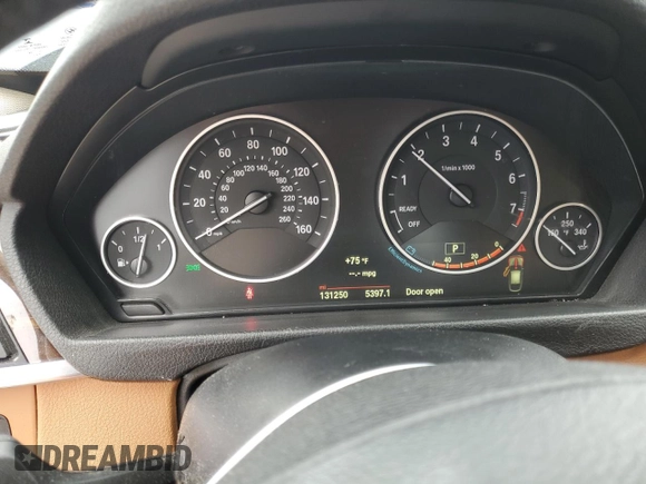 2015 BMW 3 Series GT 328i Gran Turismo xDrive with VIN WBA3X5C51FD560458, listed as a Copart auction lot 51117855 with 131,250 mi miles and Non Repairable. Bid and sale history available at DreamBid. Image 9.