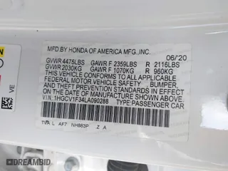 2020 Honda Accord Sedan Sport with VIN 1HGCV1F34LA090288, listed as a IAAI auction lot 41560501 with 70,410 mi miles. Bid and sale history available at carsss.com. Image 9.