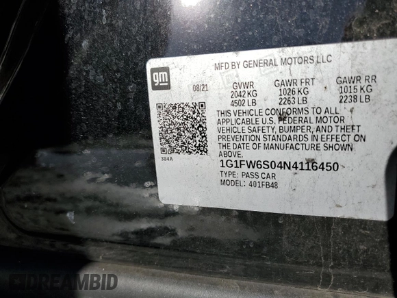 2022 Chevrolet Bolt EV 1LT with VIN 1G1FW6S04N4116450, listed as a Copart auction lot 45742553 with 28,157 mi miles. Bid and sale history available at carsss.com. Image 13.