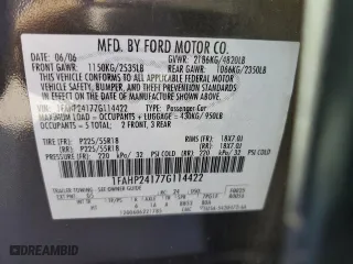 2007 Ford Five Hundred SEL with VIN 1FAHP24177G114422, listed as a Copart auction lot 77028184 with 0 mi miles and Salvage Title. Bid and sale history available at carsss.com. Image 12.