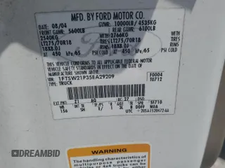 2005 Ford F-250 XL с VIN 1FTSW21P35EA29209, выставлен на аукционе Copart как лот 59752895 с пробегом 118 621 миль миль и Списание • Salvage title. История ставок и продаж доступна на DreamBid. Изображение 12.