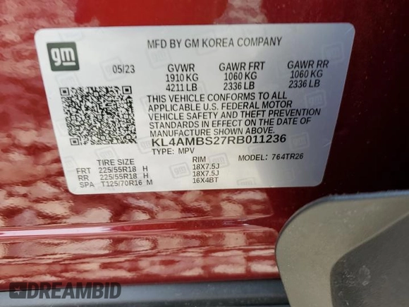 2024 Buick Encore GX Preferred with VIN KL4AMBS27RB011236, listed as a Copart auction lot 48863745 with 7,054 mi miles and Salvage title. Bid and sale history available at DreamBid. Image 15.
