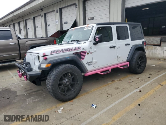 2020 Jeep Wrangler Unlimited Willys with VIN 1C4HJXDN3LW129737, listed as a Copart auction lot 80152464 with 97,700 mi miles and Salvage title. Bid and sale history available at DreamBid. Image 1.