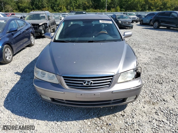 2007 Hyundai Azera SE with VIN KMHFC46F37A233990, listed as a Copart auction lot 74978354 with 158,902 mi miles and Salvage Title. Bid and sale history available at carsss.com. Image 5.