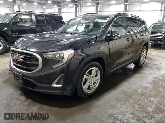 2018 GMC Terrain SLE with VIN 3GKALTEX3JL290777, listed as a Copart auction lot 46810135 with 52,437 mi miles and Salvage Title. Bid and sale history available at carsss.com. Image 1.