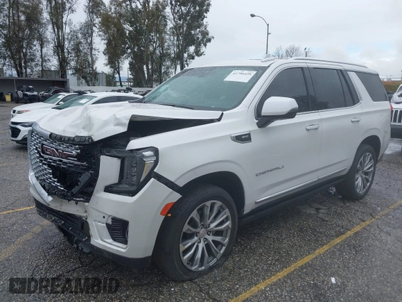 2021 GMC Yukon Denali with VIN 1GKS2DKL8MR125626, listed as a IAAI auction lot 41796439 with 63,001 mi miles. Bid and sale history available at carsss.com. Image 2.