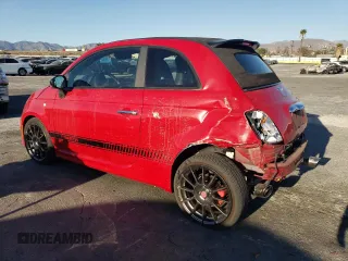 2013 FIAT 500 Abarth with VIN 3C3CFFJH9DT738380, listed as a Copart auction lot 88735915 with 43,977 mi miles and Salvage Title. Bid and sale history available at carsss.com. Image 2.