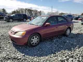 2002 Honda Civic EX with VIN 1HGES26832L045591, listed as a Copart auction lot 88445945 with 223,749 mi miles and Salvage Title. Bid and sale history available at carsss.com. Image 1.