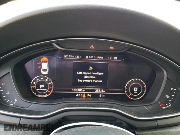 2018 Audi A5 Sportback Premium Plus with VIN WAUBNCF53JA049877, listed as a Copart auction lot 55331623 with 108,381 mi miles. Bid and sale history available at carsss.com. Image 9.