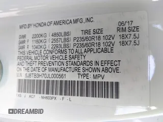 2018 Acura RDX w/Advance Pkg with VIN 5J8TB3H70JL000561, listed as a IAAI auction lot 41628961 with 81,905 mi miles. Bid and sale history available at carsss.com. Image 9.