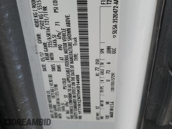 2017 Ford Transit with VIN 1FTYR1ZM7HKB14498, listed as a Copart auction lot 50426995 with 113,262 mi miles and Salvage Title. Bid and sale history available at DreamBid. Image 15.
