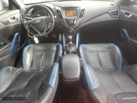2013 Hyundai Veloster Turbo w/Black Int with VIN KMHTC6AE8DU100228, listed as a Copart auction lot 54196805 with 123,016 mi miles and Clean Title. Bid and sale history available at carsss.com. Image 8.