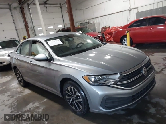 2024 Volkswagen Jetta S with VIN 3VW5M7BU4RM010489, listed as a IAAI auction lot 37960339 with 5,107 mi miles and . Bid and sale history available at DreamBid. Image 1.