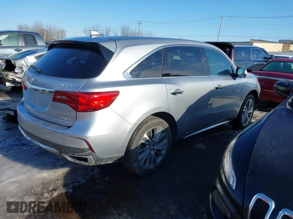 2017 Acura MDX w/Technology Pkg with VIN 5J8YD4H57HL000488, listed as a IAAI auction lot 41665825 with 72,485 mi miles. Bid and sale history available at carsss.com. Image 4.