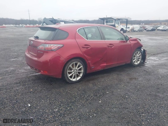 2011 Lexus CT 200h with VIN JTHKD5BH9B2031217, listed as a IAAI auction lot 41487005 with 110,831 mi miles. Bid and sale history available at carsss.com. Image 4.