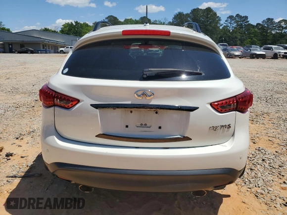 2015 Infiniti QX70 z VIN JN8CS1MW5FM481185, wystawiony jako Copart lot #52884555 z przebiegiem Nie podano mil oraz Szkoda całkowita • Salvage title. Historia ofert i sprzedaży dostępna na DreamBid. Obrazek 6.