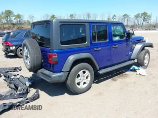 2019 Jeep Wrangler Unlimited Sport Altitude with VIN 1C4HJXDG6KW639189, listed as a IAAI auction lot 42044653 with 79,250 mi miles and . Bid and sale history available at DreamBid. Image 4.