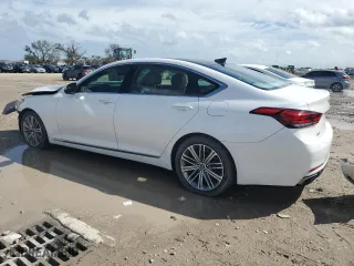2020 Genesis G80 3.8L with VIN KMTFN4JE9LU330747, listed as a Copart auction lot 73366984 with 49,681 mi miles and Salvage Title. Bid and sale history available at carsss.com. Image 2.