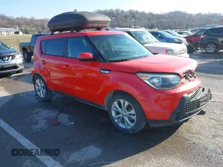 2015 Kia Soul + with VIN KNDJP3A57F7765296, listed as a IAAI auction lot 41108547 with 72,771 mi miles. Bid and sale history available at carsss.com. Image 1.