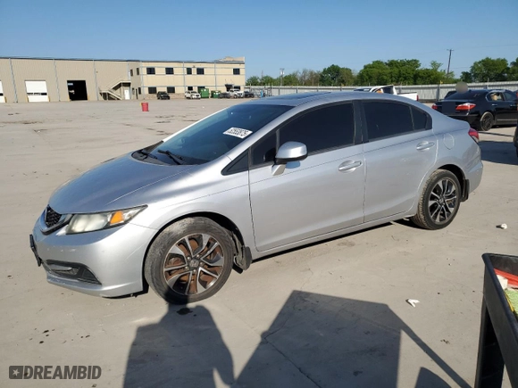 2013 Honda Civic Sdn EX with VIN 19XFB2F88DE091223, listed as a Copart auction lot 52553875 with 0 mi miles and Clean Title. Bid and sale history available at carsss.com. Image 1.