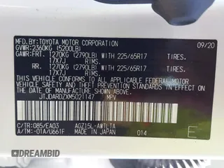 2021 Lexus NX 300 with VIN JTJDARDZXM5021147, listed as a IAAI auction lot 42136647 with 10,597 mi miles and . Bid and sale history available at DreamBid. Image 9.