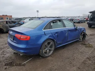 2015 Audi S4 Premium Plus with VIN WAUDGAFL2FA038723, listed as a Copart auction lot 86791404 with 93,500 mi miles and Salvage Title. Bid and sale history available at carsss.com. Image 3.