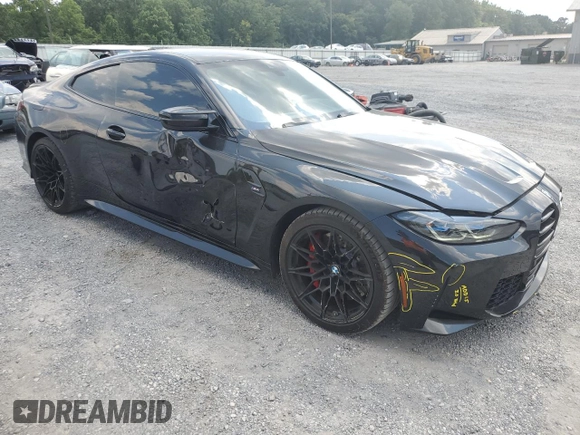 2021 BMW M4 with VIN WBS53AZ01MCG85633, listed as a Copart auction lot 63402683 with 15,802 mi miles. Bid and sale history available at carsss.com. Image 4.
