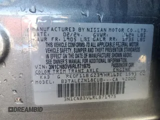 2024 Nissan Versa S with VIN 3N1CN8DV6RL871975, listed as a Copart auction lot 49680405 with 31,801 mi miles and Salvage Title. Bid and sale history available at DreamBid. Image 13.