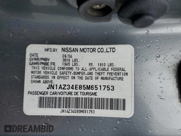 2005 Nissan 350Z Touring with VIN JN1AZ34E85M651753, listed as a Copart auction lot 49286265 with 116,499 mi miles and Salvage Title. Bid and sale history available at carsss.com. Image 12.
