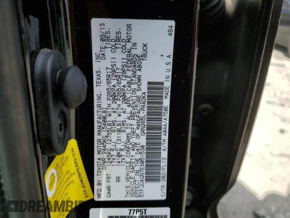 2014 Toyota Tacoma PreRunner with VIN 5TFJU4GN7EX051530, listed as a Copart auction lot 51135655 with 117,157 mi miles and Salvage Title. Bid and sale history available at DreamBid. Image 12.