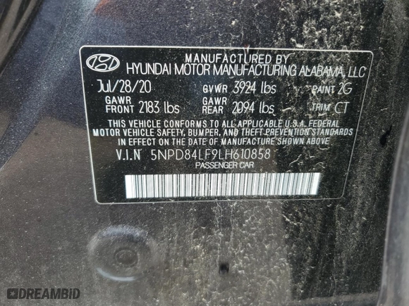 2020 Hyundai Elantra Value Edition with VIN 5NPD84LF9LH610858, listed as a Copart auction lot 53640104 with 29,996 mi miles and Salvage Title. Bid and sale history available at carsss.com. Image 13.