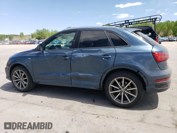 2018 Audi Q3 Premium with VIN WA1BCCFS4JR026621, listed as a Copart auction lot 56717995 with 118,484 mi miles and Salvage title. Bid and sale history available at DreamBid. Image 2.