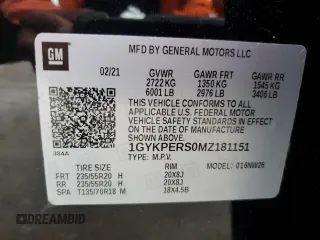 2021 Cadillac XT6 Premium Luxury z VIN 1GYKPERS0MZ181151, wystawiony jako Copart lot #78808104 z przebiegiem 31 697 mil mil oraz Szkoda całkowita • Salvage title. Historia ofert i sprzedaży dostępna na DreamBid. Obrazek 15.