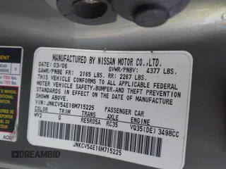 2006 Infiniti G35 with VIN JNKCV54E16M715225, listed as a IAAI auction lot 41359174 with 174,288 mi miles. Bid and sale history available at carsss.com. Image 9.
