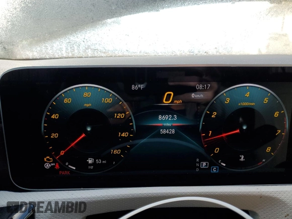 2020 Mercedes-Benz A 220 with VIN W1K3G4EB6LW044215, listed as a Copart auction lot 43212485 with 58,428 mi miles and Salvage Title. Bid and sale history available at DreamBid. Image 9.