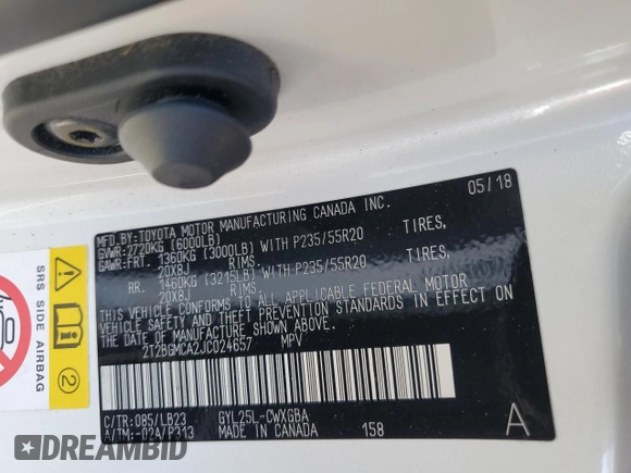 2018 Lexus RX with VIN 2T2BGMCA2JC024657, listed as a Copart auction lot 46326325 with 55,267 mi miles and Salvage Title. Bid and sale history available at carsss.com. Image 14.