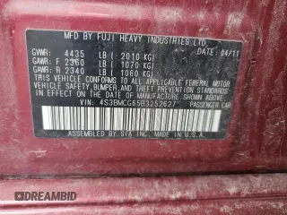 2011 Subaru Legacy Premium Power Moon z VIN 4S3BMCG65B3252627, wystawiony jako Copart lot #56396145 z przebiegiem 186 486 mil mil oraz Szkoda całkowita • Salvage title. Historia ofert i sprzedaży dostępna na DreamBid. Obrazek 12.