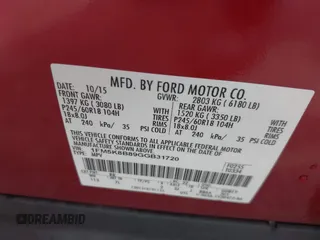2016 Ford Explorer с VIN 1FM5K8B89GGB31720, выставлен на аукционе IAAI как лот 42504335 с пробегом 150 699 миль миль и . История ставок и продаж доступна на DreamBid. Изображение 9.