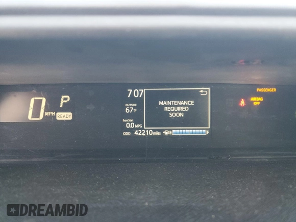 2019 Toyota Prius L z VIN JTDKDTB31K1626580, wystawiony jako Copart lot #58087435 z przebiegiem 42 210 mil mil oraz Czysty tytuł • Clean title. Historia ofert i sprzedaży dostępna na DreamBid. Obrazek 9.