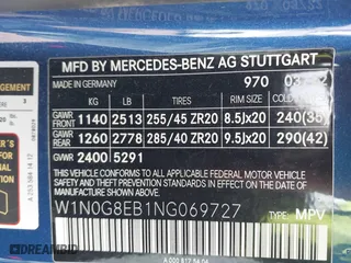2022 Mercedes-Benz GLC with VIN W1N0G8EB1NG069727, listed as a IAAI auction lot 41841850 with 38,512 mi miles. Bid and sale history available at carsss.com. Image 9.