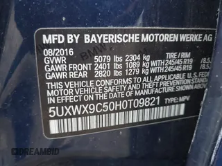 2017 BMW X3 xDrive28i z VIN 5UXWX9C50H0T09821, wystawiony jako IAAI lot #42171906 z przebiegiem Nie podano mil oraz . Historia ofert i sprzedaży dostępna na DreamBid. Obrazek 9.