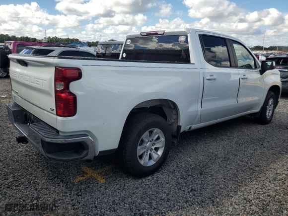 2021 Chevrolet Silverado 1500 LT with VIN 1GCPWCET9MZ383455, listed as a Copart auction lot 74429384 with 42,368 mi miles and Salvage Title. Bid and sale history available at carsss.com. Image 3.