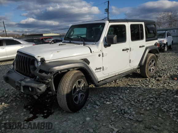 2022 Jeep Wrangler Unlimited Sport S with VIN 1C4HJXDG3NW249168, listed as a Copart auction lot 82494984 with 36,795 mi miles and Salvage Title. Bid and sale history available at carsss.com. Image 1.