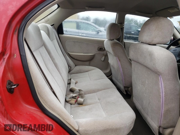 2003 Kia Spectra with VIN KNAFB121535245946, listed as a Copart auction lot 45688365 with 196,338 mi miles and Salvage Title. Bid and sale history available at DreamBid. Image 10.