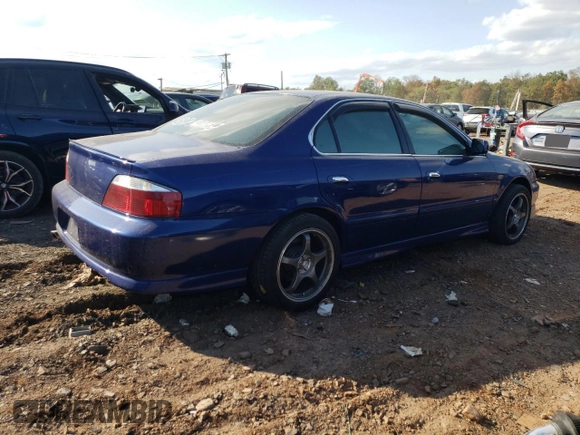 2003 Acura TL Type S with VIN 19UUA56843A064776, listed as a Copart auction lot 73772424 with 142,440 mi miles and Salvage Title. Bid and sale history available at carsss.com. Image 3.