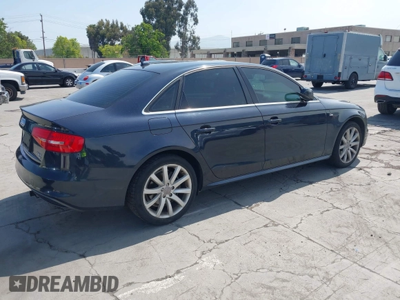 2014 Audi A4 Premium with VIN WAUBFAFL4EA083512, listed as a IAAI auction lot 42162290 with 192,786 mi miles. Bid and sale history available at carsss.com. Image 4.