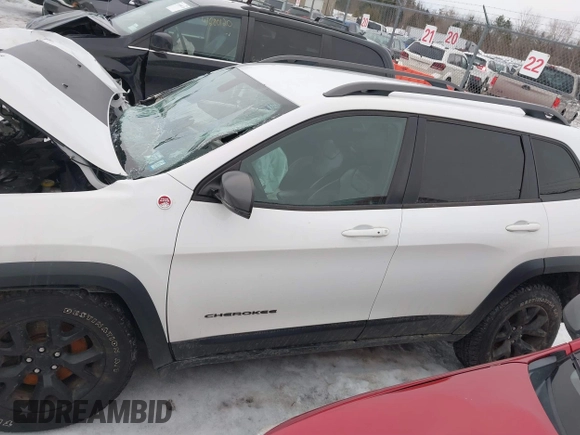 2019 Jeep Cherokee Trailhawk Elite with VIN 1C4PJMBX0KD362287, listed as a IAAI auction lot 41656425 with 87,641 mi miles. Bid and sale history available at carsss.com. Image 14.
