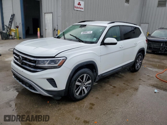 2021 Volkswagen Atlas SE z VIN 1V2DP2CAXMC525244, wystawiony jako Copart lot #80986114 z przebiegiem Nie podano mil oraz Nie do naprawy • Non repairable. Historia ofert i sprzedaży dostępna na DreamBid. Obrazek 1.