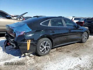 2023 Hyundai Sonata Hybrid Blue with VIN KMHL24JJ0PA060415, listed as a Copart auction lot 45715475 with 91,222 mi miles and Salvage Title. Bid and sale history available at carsss.com. Image 3.