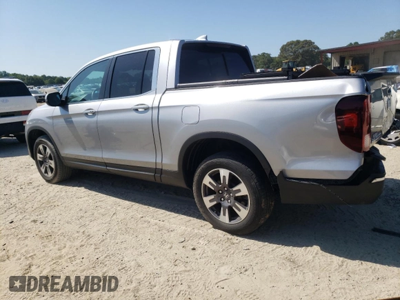 2019 Honda Ridgeline RTL-T with VIN 5FPYK3F69KB028918, listed as a Copart auction lot 59551445 with 34,948 mi miles and Salvage title. Bid and sale history available at DreamBid. Image 2.